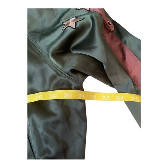 Express x Karlie Kloss size medium reversible satin jacket optimist military seq - Picture 9 of 10